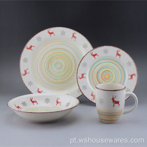 Popular Ceramic Christmas Design Painted Dinnerware